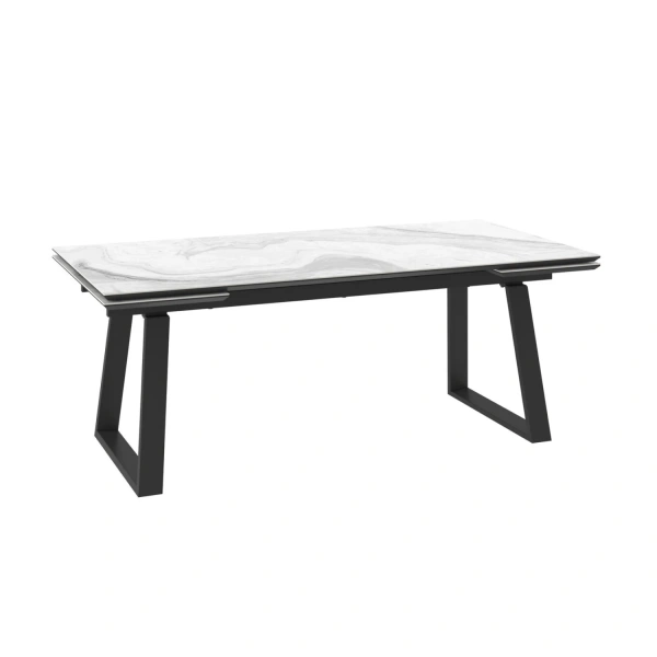 Стол MILANA-200, раздвижной 200(45+45)x98, MILKY WAY PREMIUM CER/ЧЕРНЫЙ